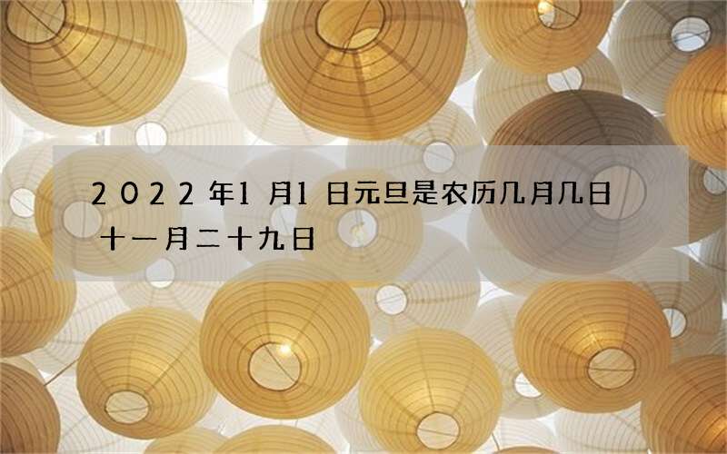 2022年1月1日元旦是农历几月几日 十一月二十九日